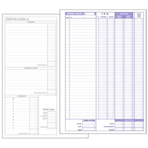 Album prima nota cassa O.C.L. 50x2 copie - blister da 3 blocchi - 216x305 mm 0131P